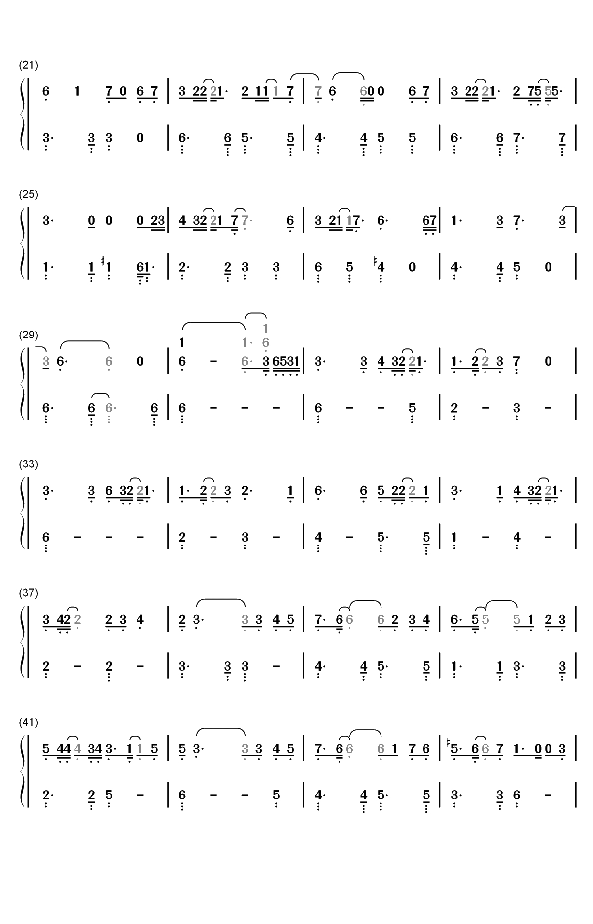 睡公主-邓紫棋双手简谱预览2