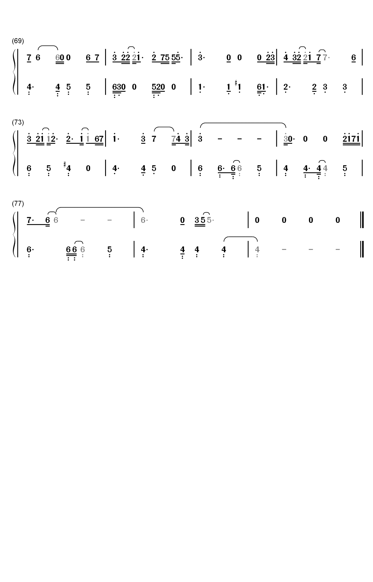 睡公主-邓紫棋双手简谱预览4