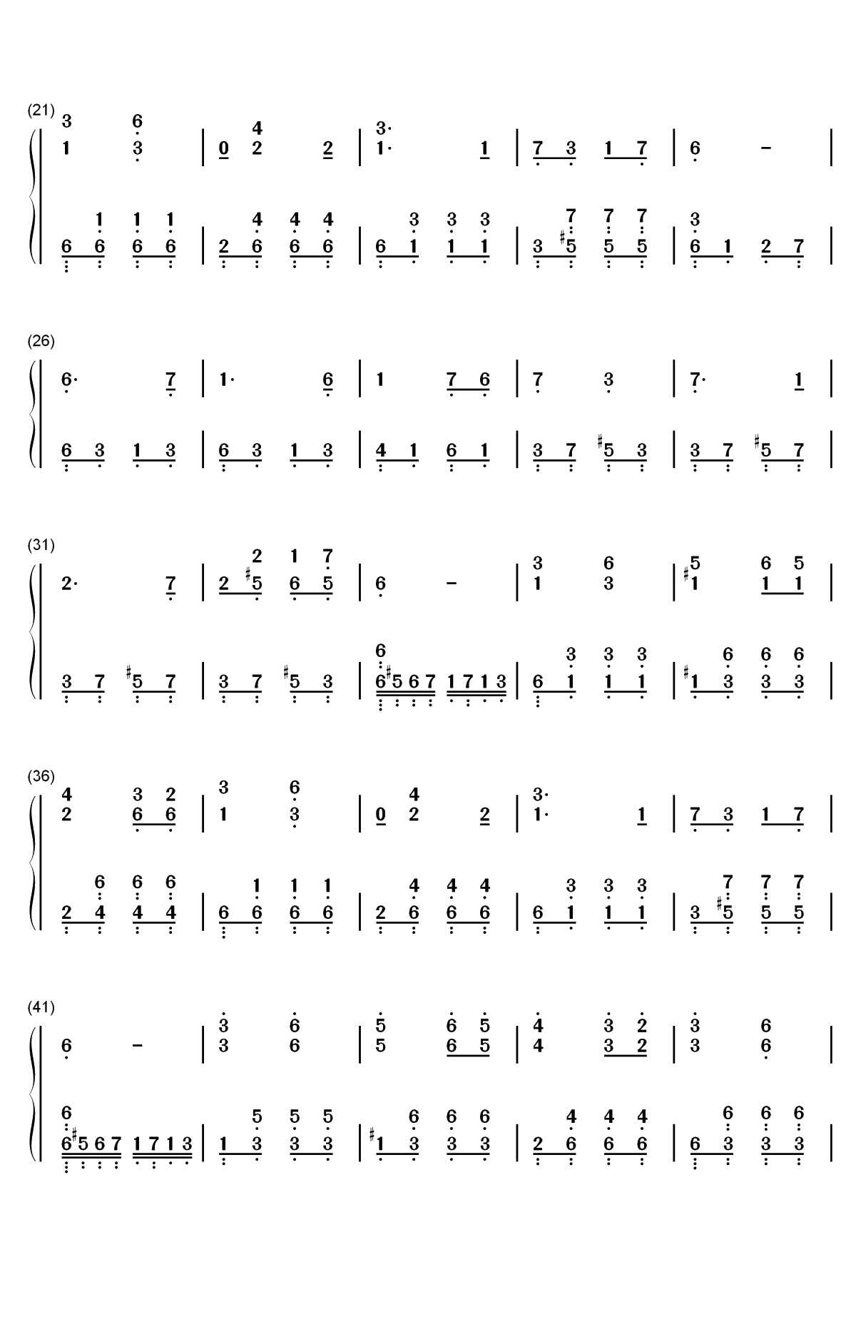 喀秋莎-完整版双手简谱预览2