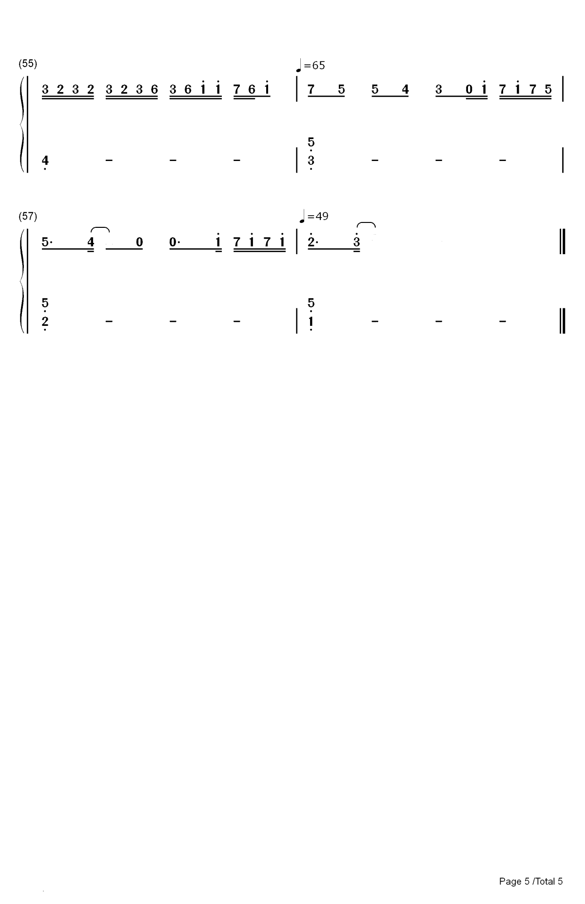 真相是真-阿鸣双手简谱预览5