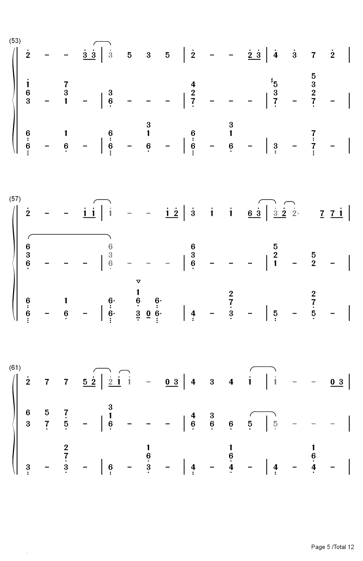 慢慢走-上瘾片尾曲双手简谱预览5