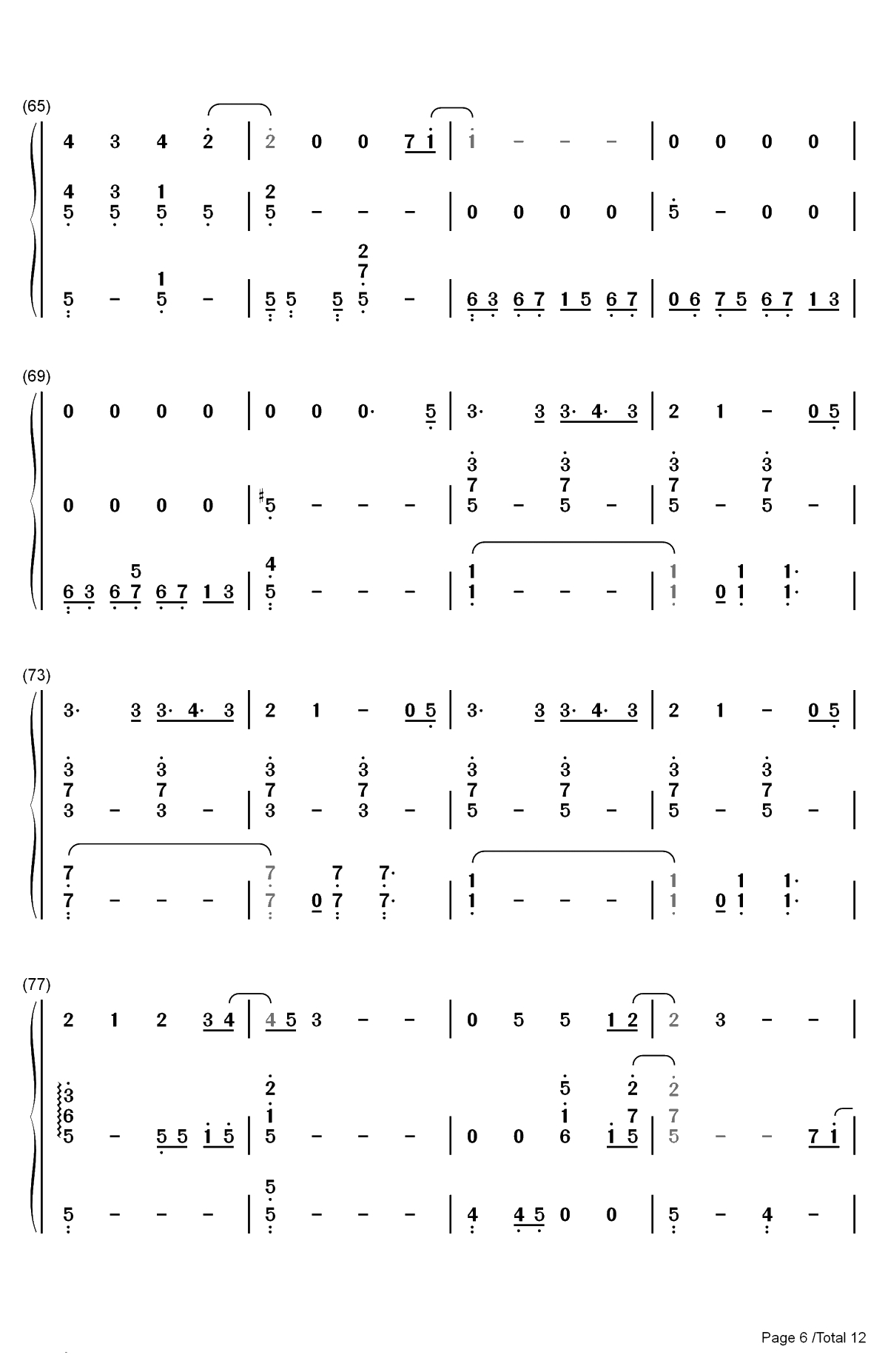 慢慢走-上瘾片尾曲双手简谱预览6