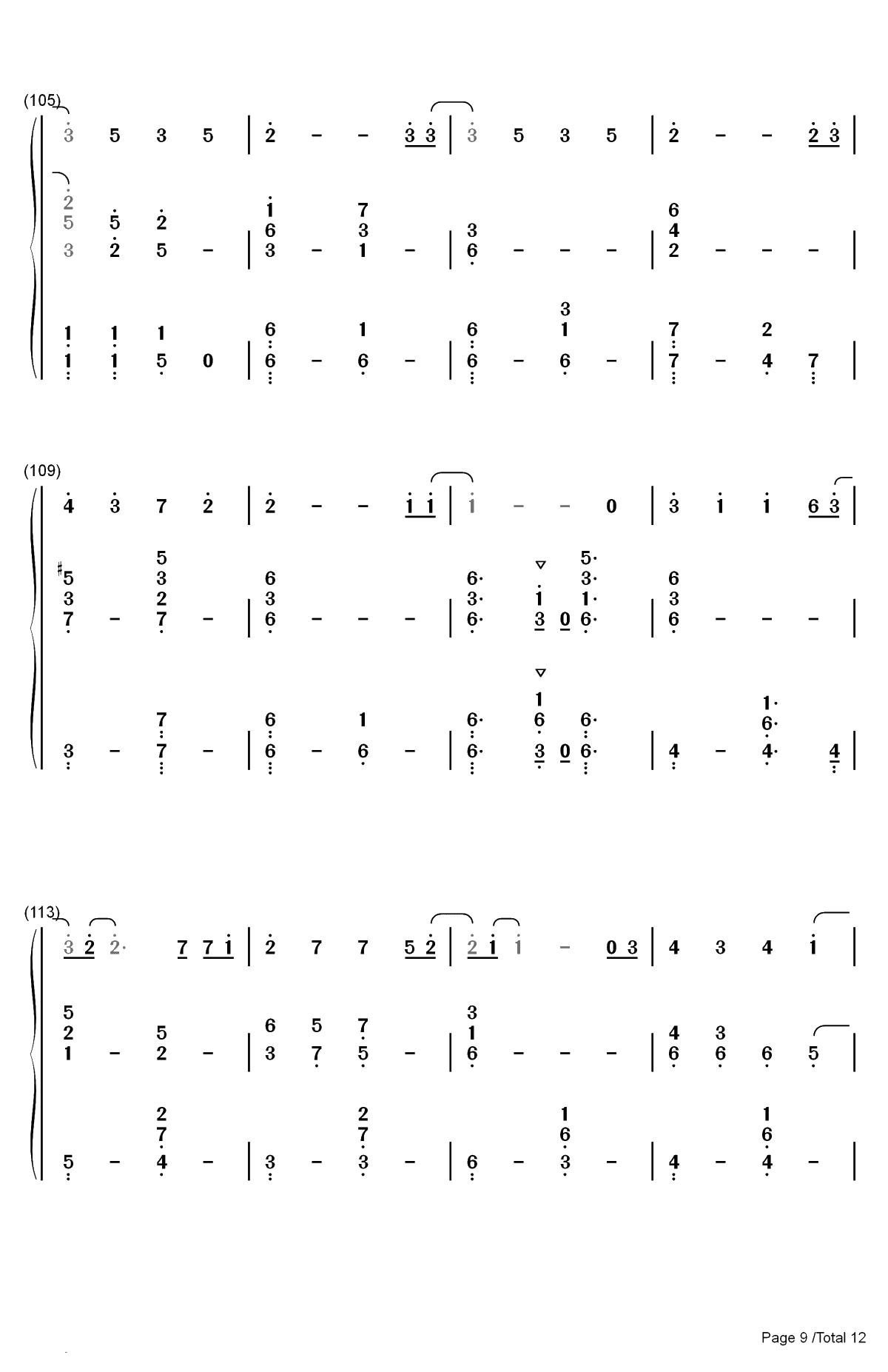 慢慢走-上瘾片尾曲双手简谱预览9