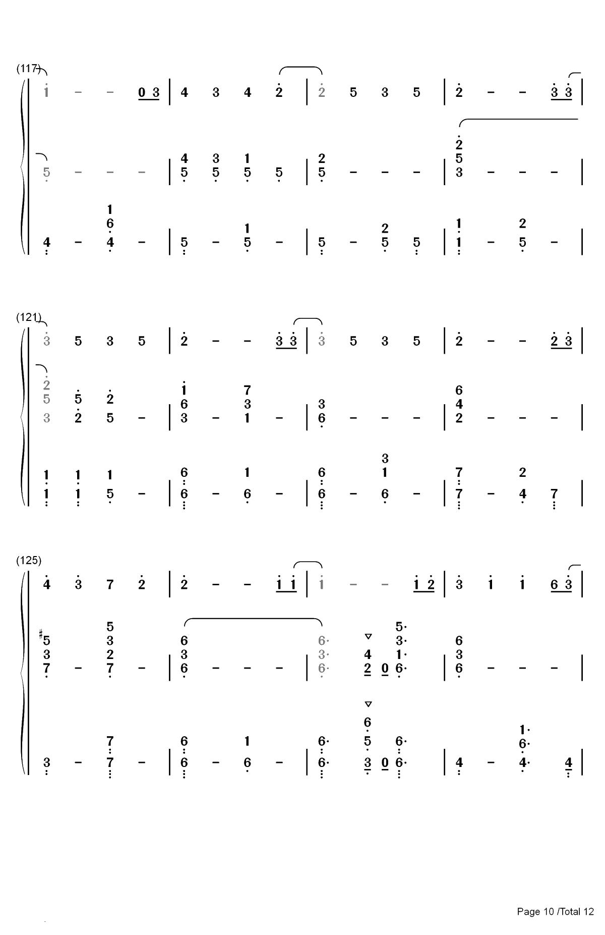 慢慢走-上瘾片尾曲双手简谱预览10