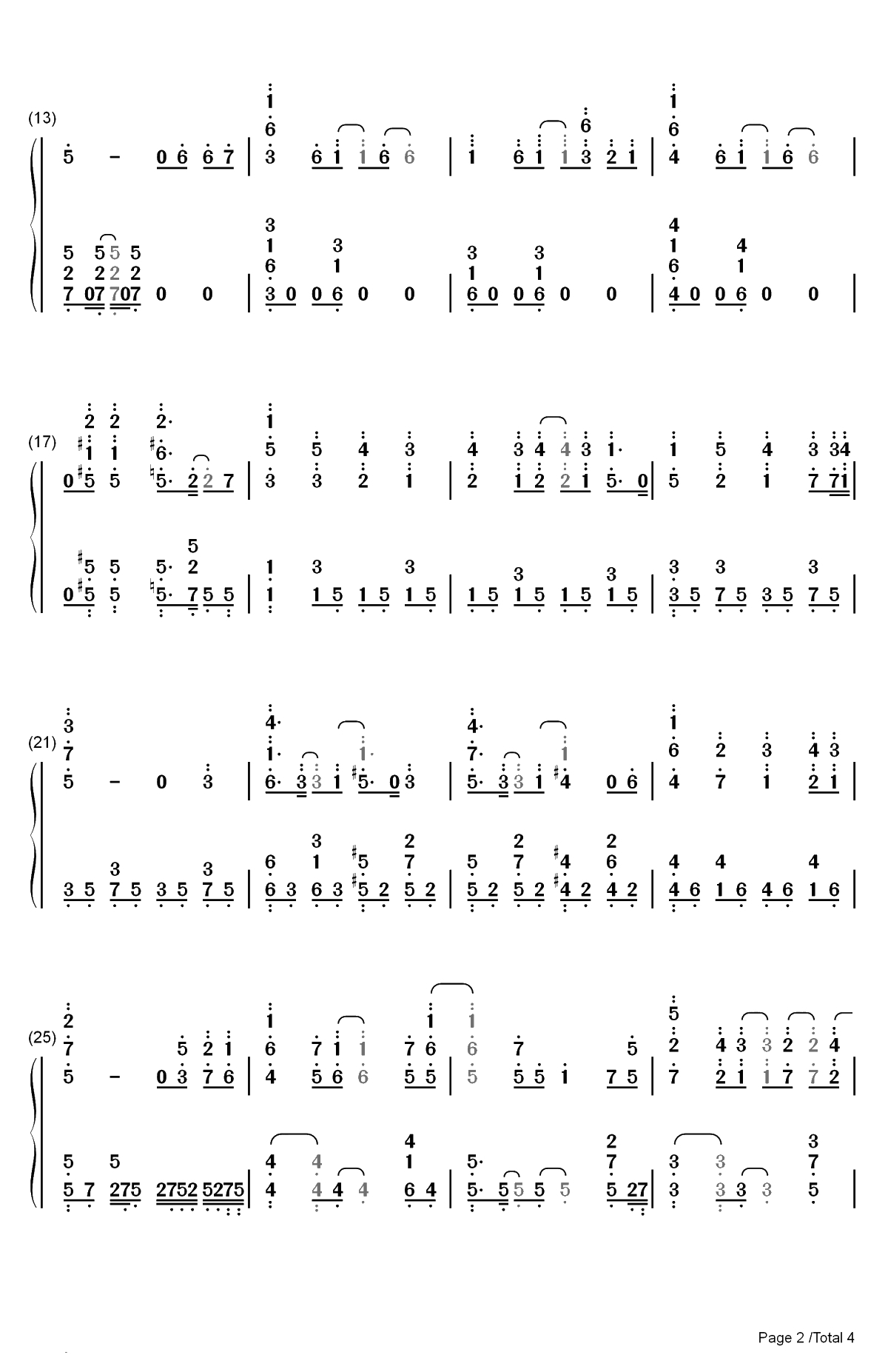 ダイスキ-只要长得可爱即使是变态你也喜欢吗OP双手简谱预览2