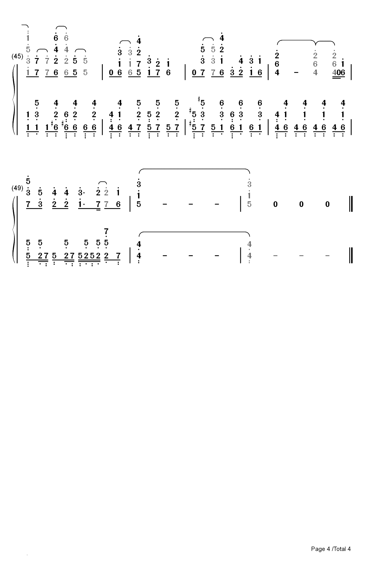 ダイスキ-只要长得可爱即使是变态你也喜欢吗OP双手简谱预览4