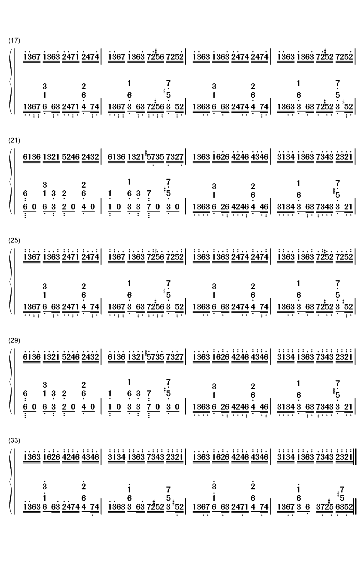 Whats the Difference双手简谱预览2