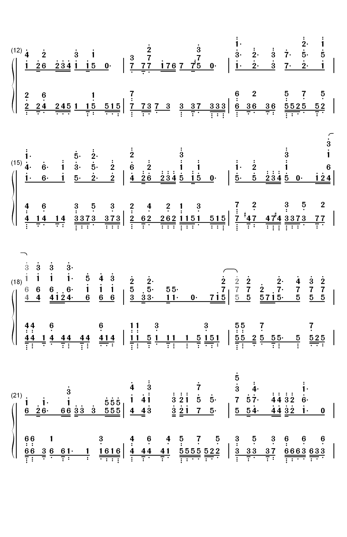 Amadeus-命运石之门0插曲双手简谱预览2