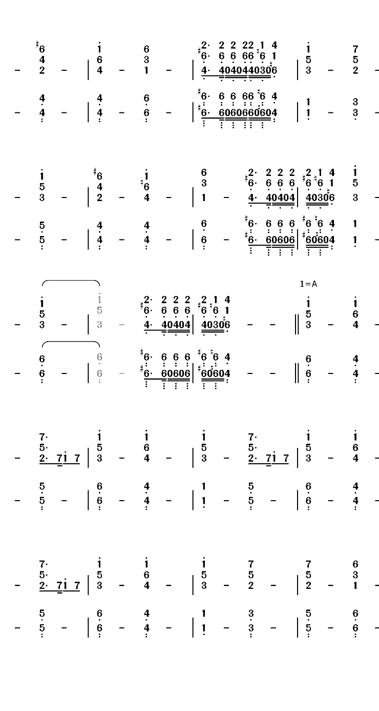 Africa-Toto双手简谱预览2