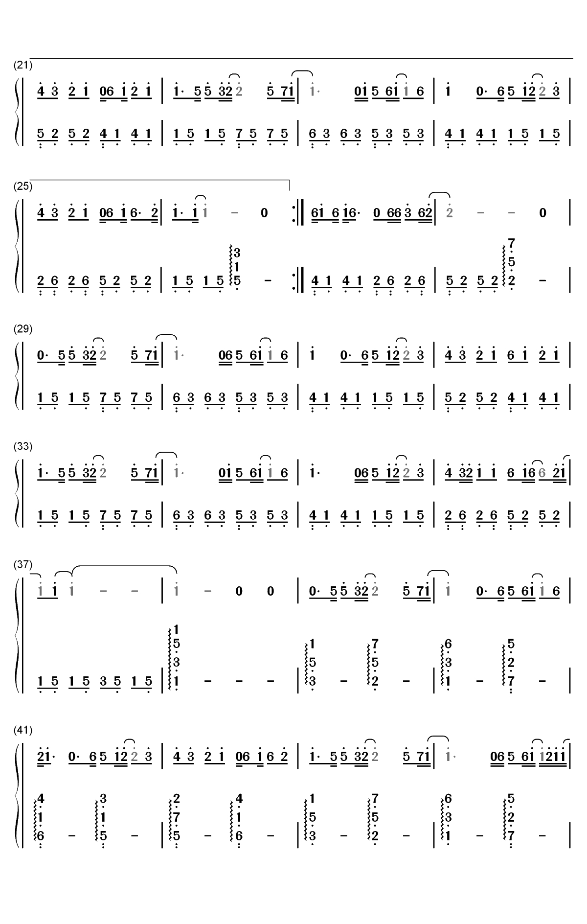 盛夏-毛不易双手简谱预览2