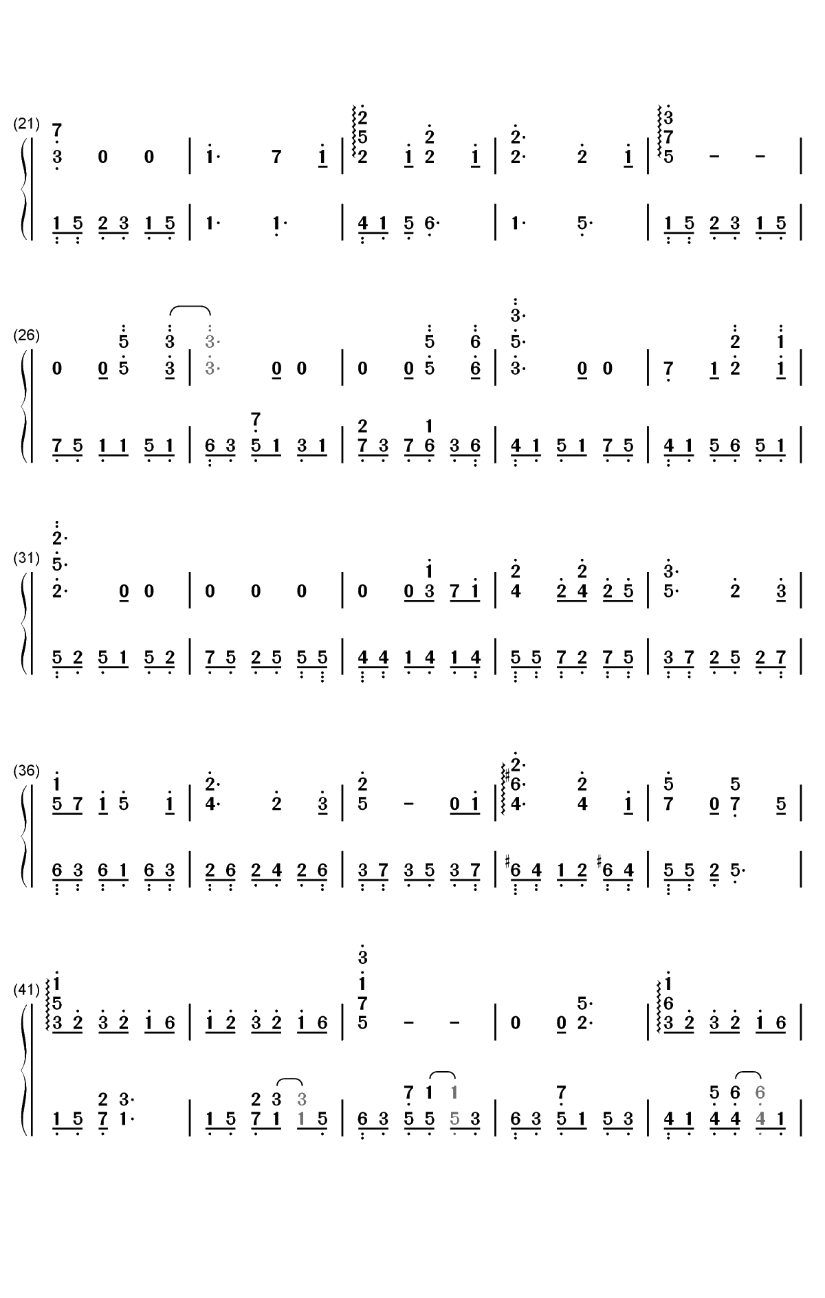 月球-银临双手简谱预览2