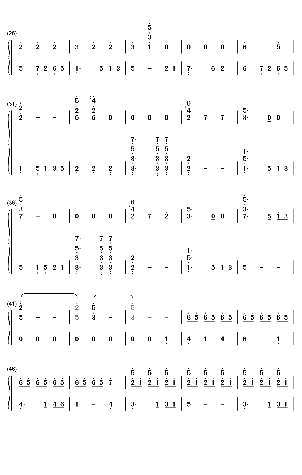 Fallin-Charlotte剧中歌双手简谱预览2