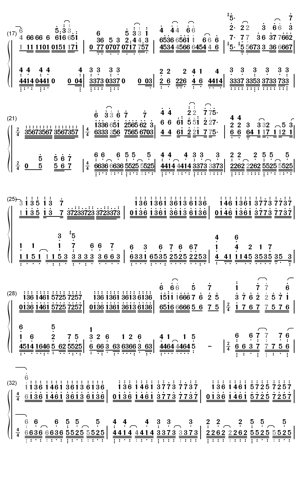 スカイクラッドの観測者-命运石之门ED双手简谱预览2