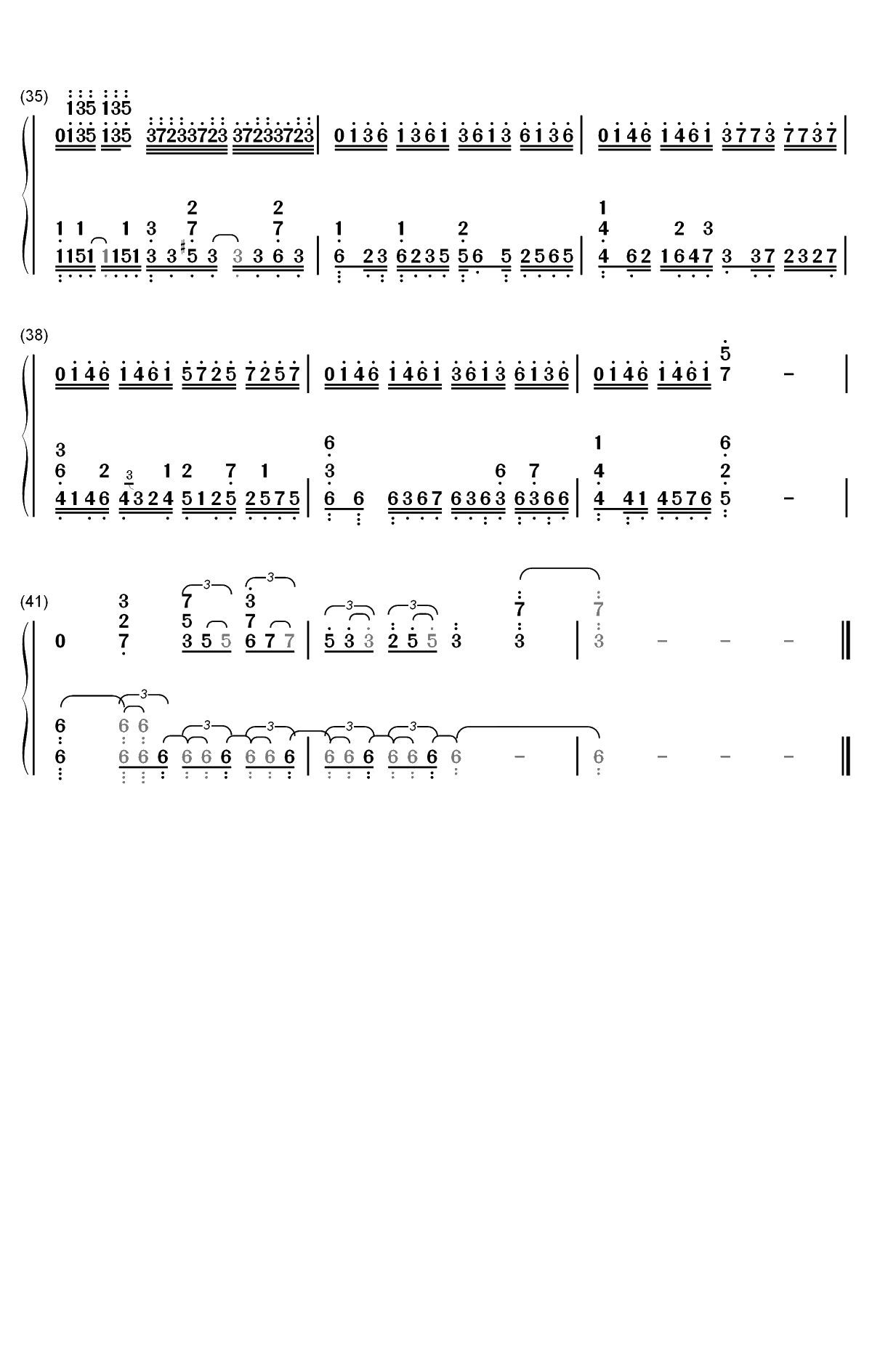 スカイクラッドの観測者-命运石之门ED双手简谱预览3