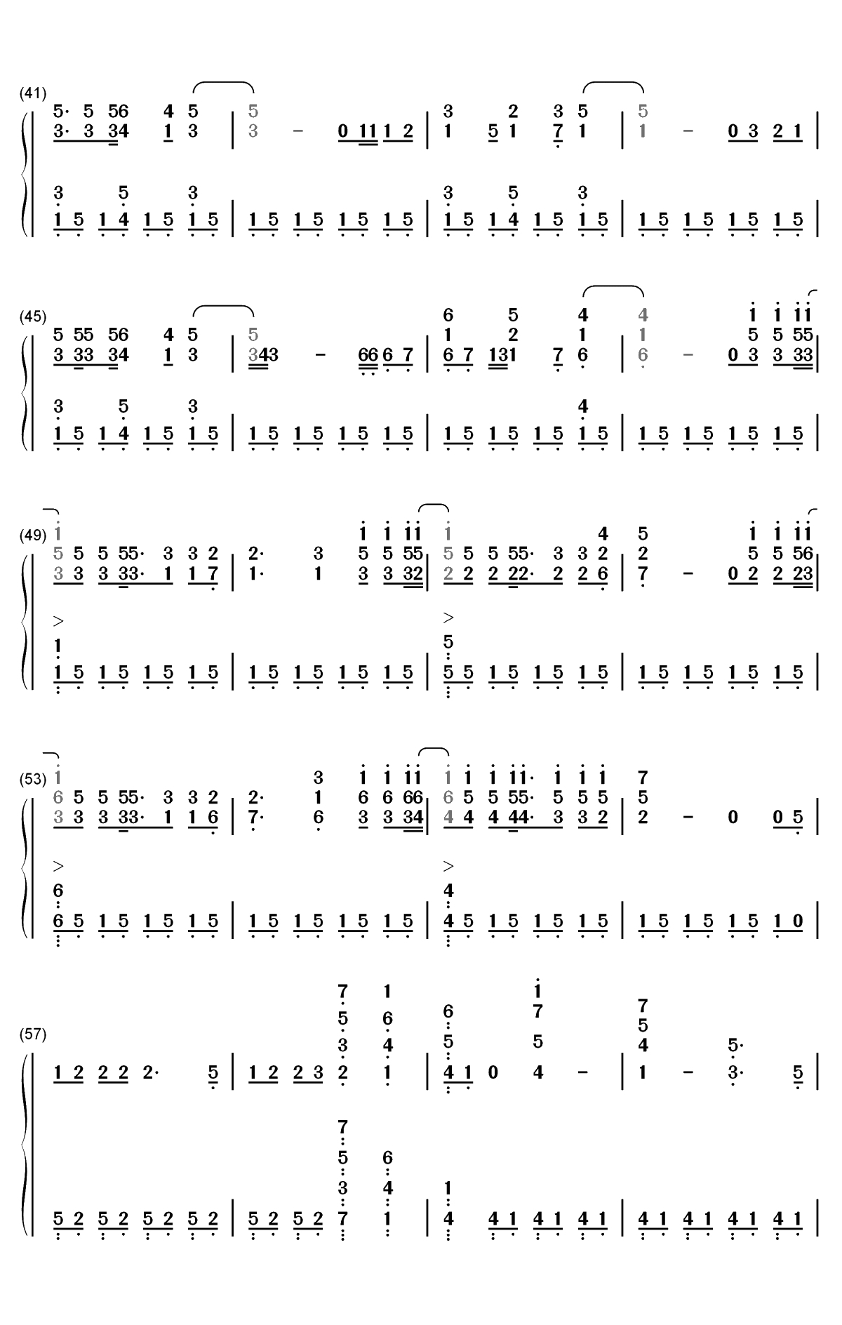 The Last Time-The Script双手简谱预览3