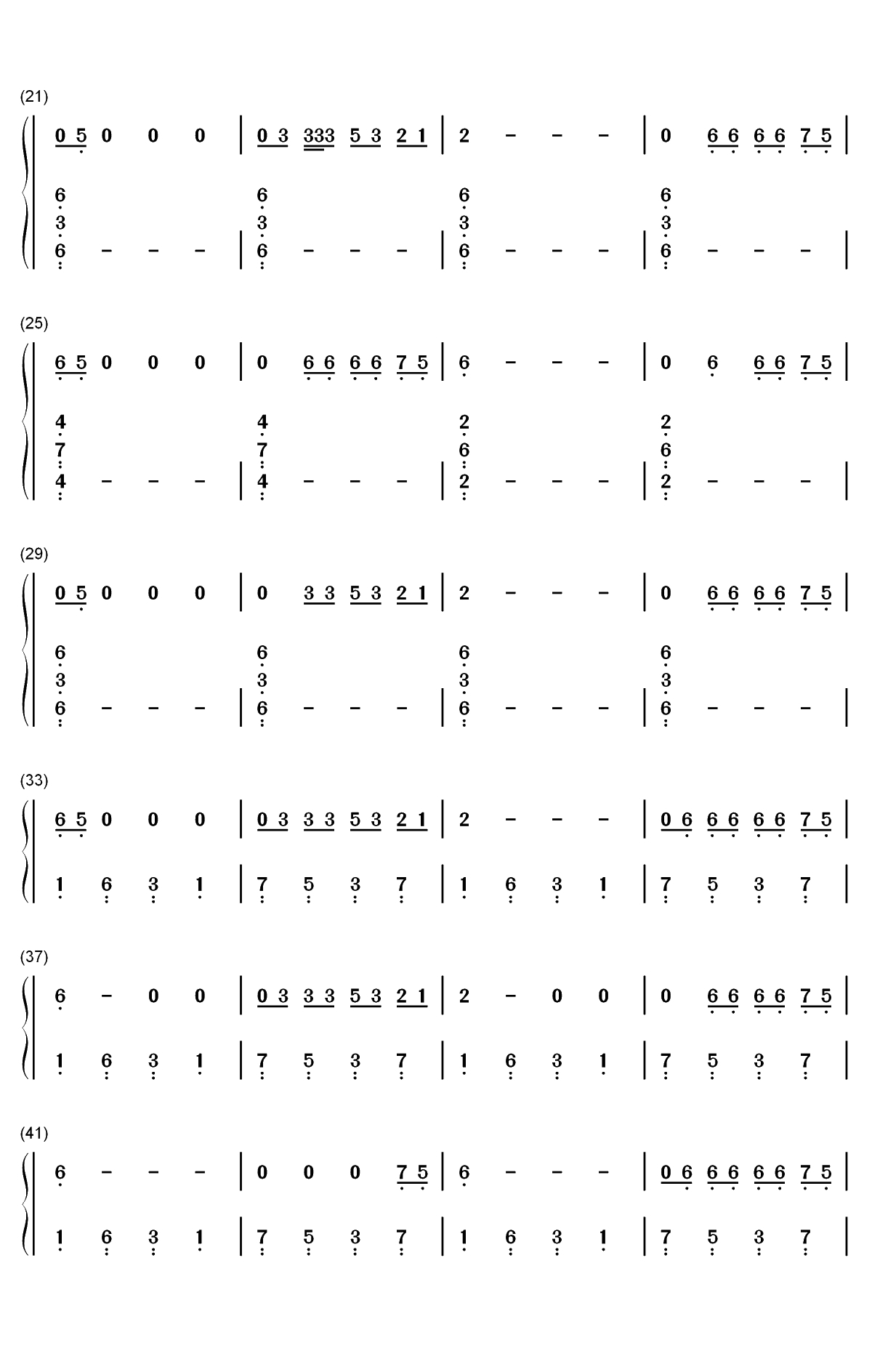 Highest In The Room-Travis Scott双手简谱预览2