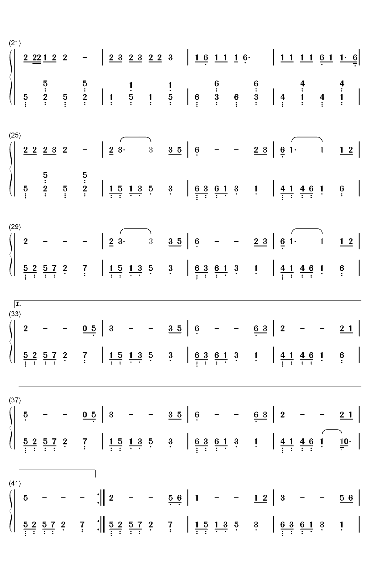 大田后生仔-抖音洗脑神曲双手简谱预览2