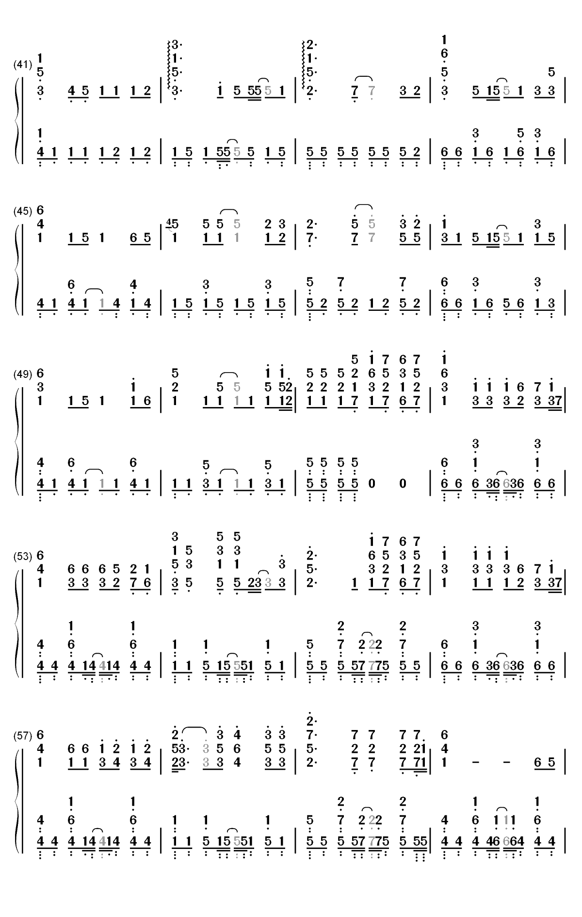 你的答案钢琴简谱-数字双手-阿冗3