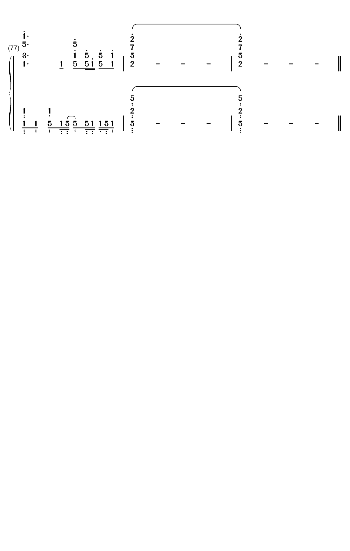 你的答案钢琴简谱-数字双手-阿冗5