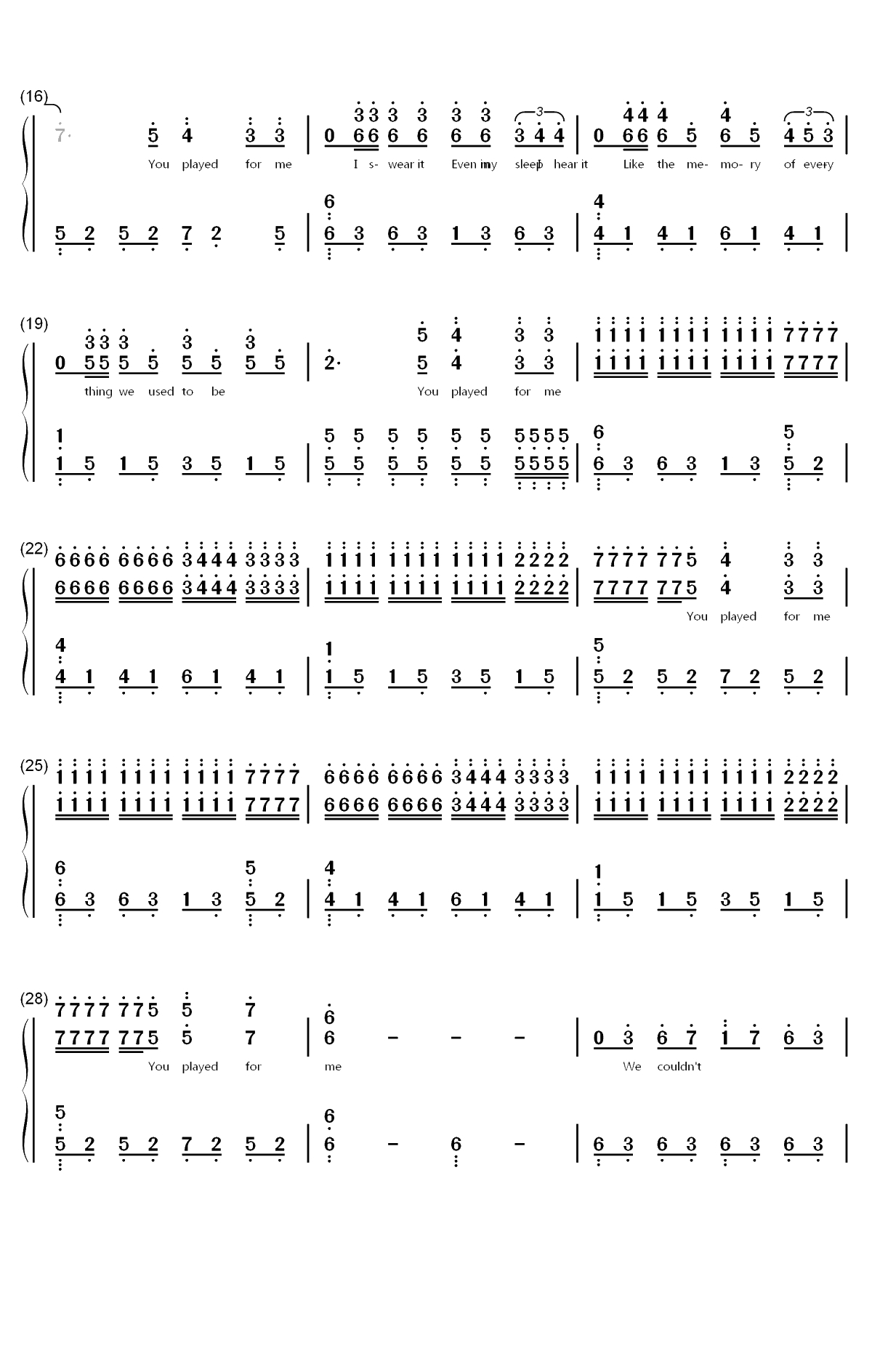 Play钢琴简谱-数字双手-K-391 Alan Walker Tungevaag Mangoo2