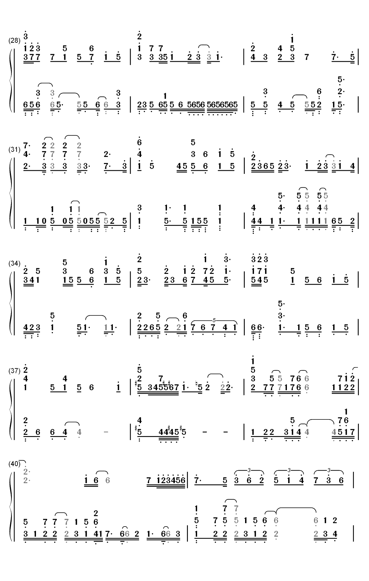 年轮说-荼蘼片头曲双手简谱预览3