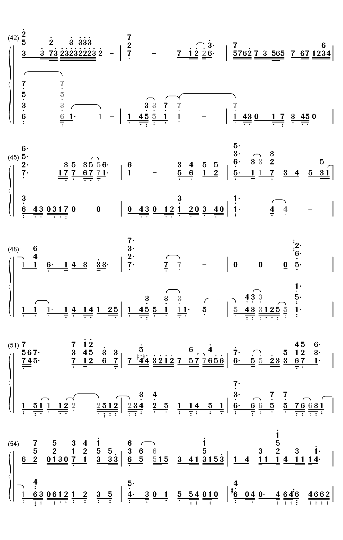 年轮说-荼蘼片头曲双手简谱预览4