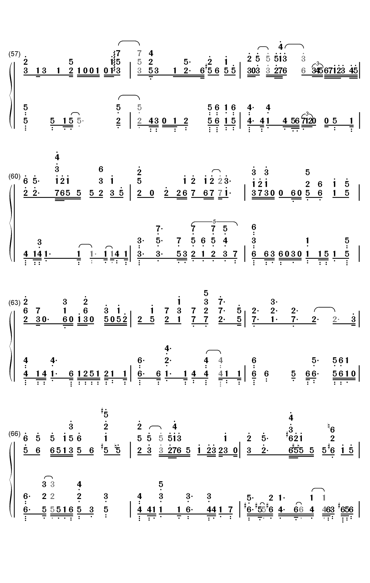 年轮说-荼蘼片头曲双手简谱预览5