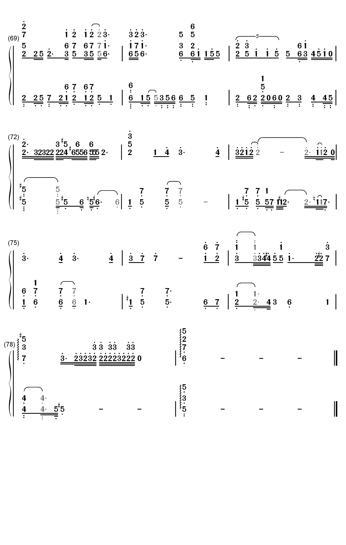 年轮说-荼蘼片头曲双手简谱预览6