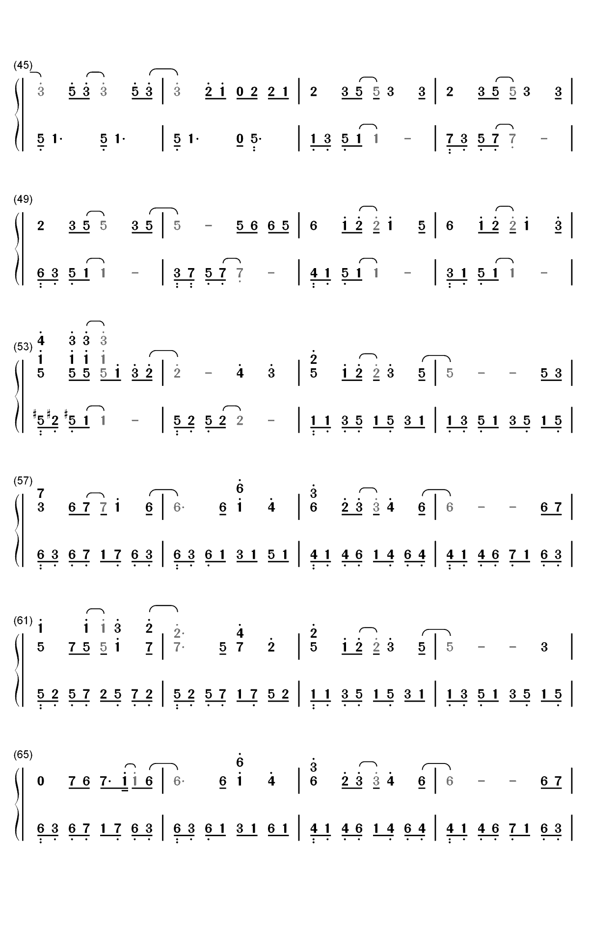 几个你-胜女的代价插曲双手简谱预览3