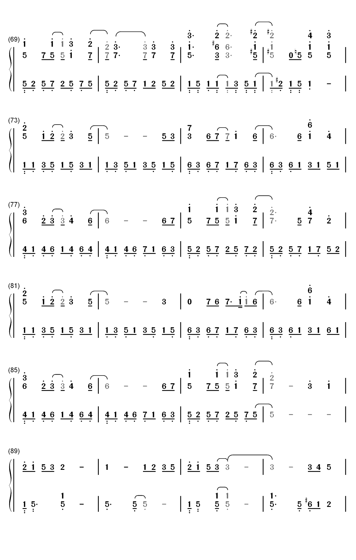 几个你-胜女的代价插曲双手简谱预览4