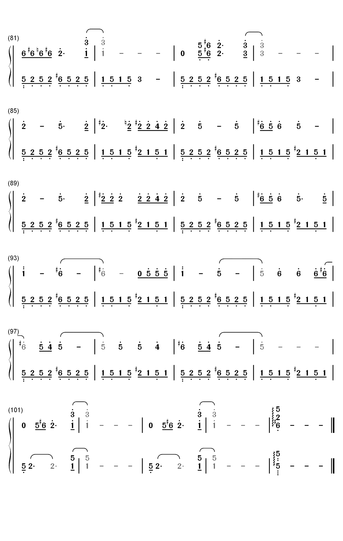 Doin Time-Lana Del Rey双手简谱预览5