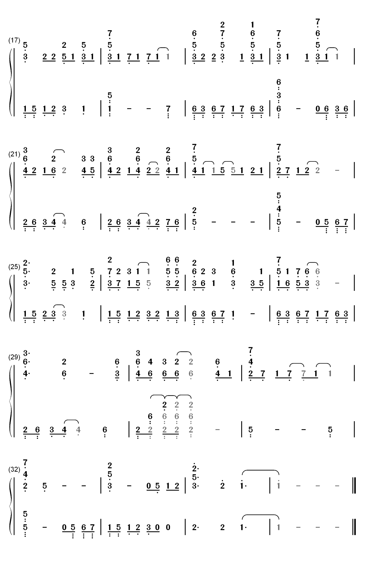 Last Christmas-Wham双手简谱预览2