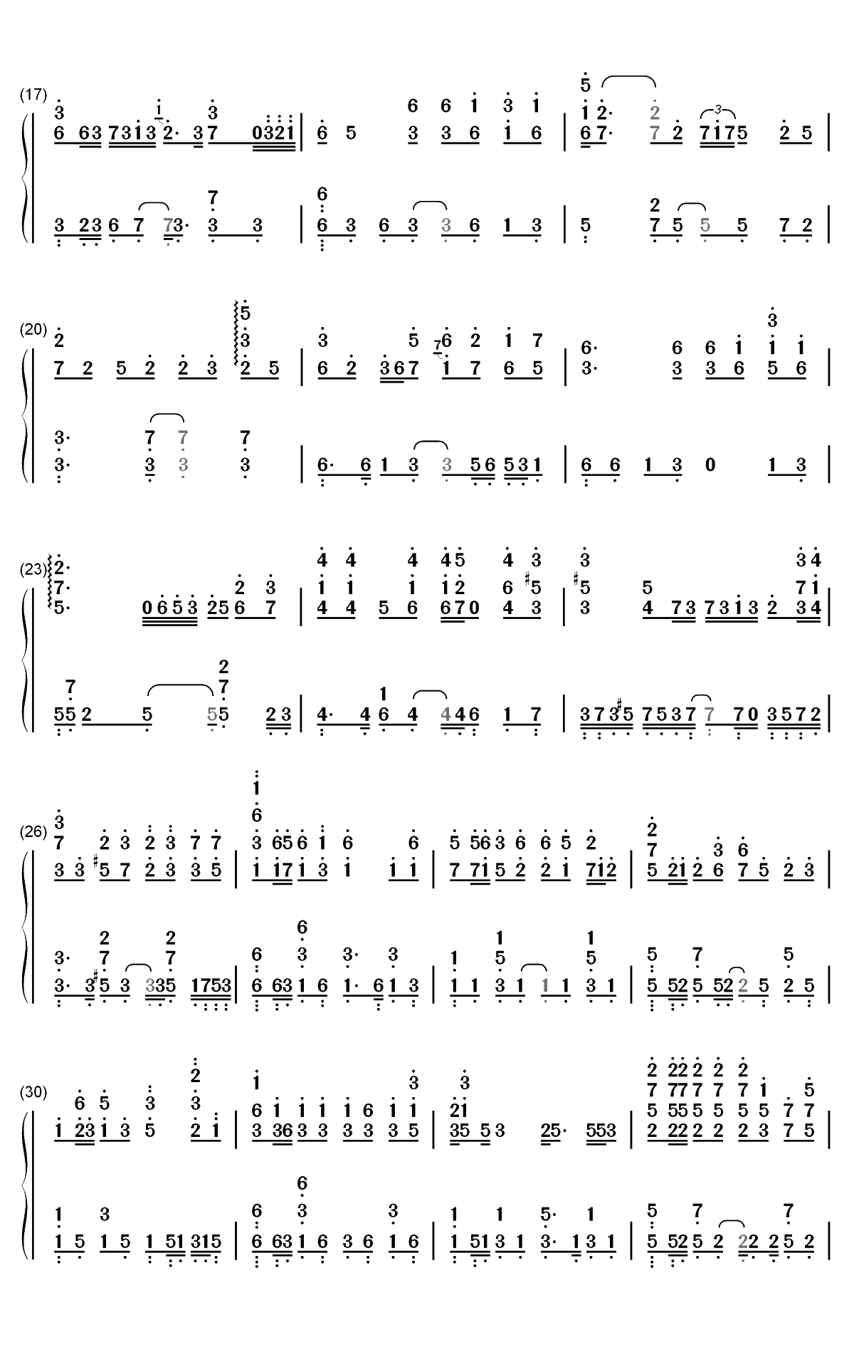 一生与你擦肩而过-情它总是让人痛梦会变得很沉重-抖音热歌双手简谱预览2