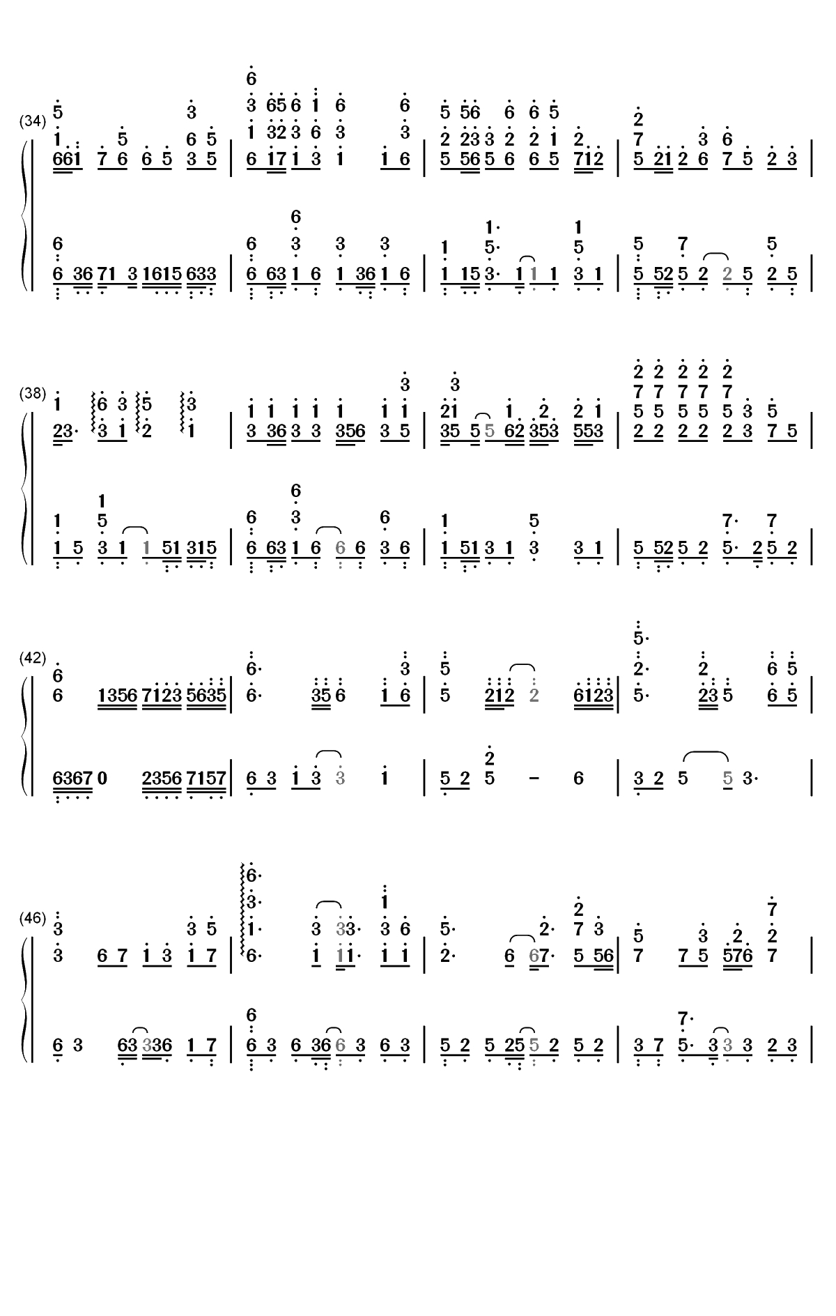 一生与你擦肩而过-情它总是让人痛梦会变得很沉重-抖音热歌双手简谱预览3