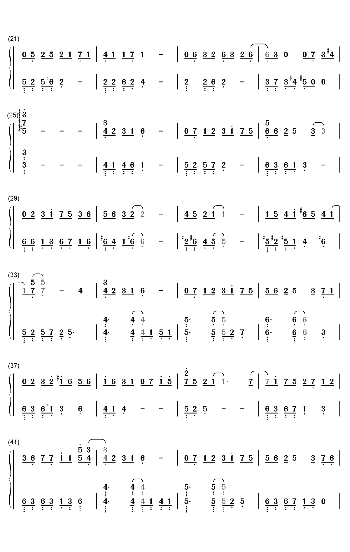 余年-肖战娓娓细数与你并肩-庆余年片尾曲双手简谱预览2
