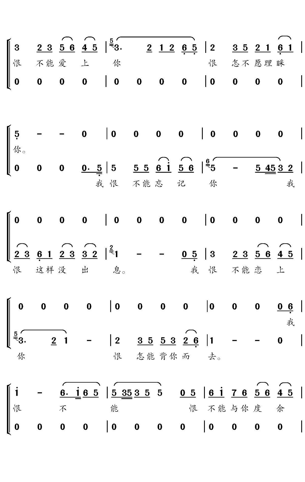 原谅歌简谱-小猛/祖瑜兄演唱-对影斋曲谱2