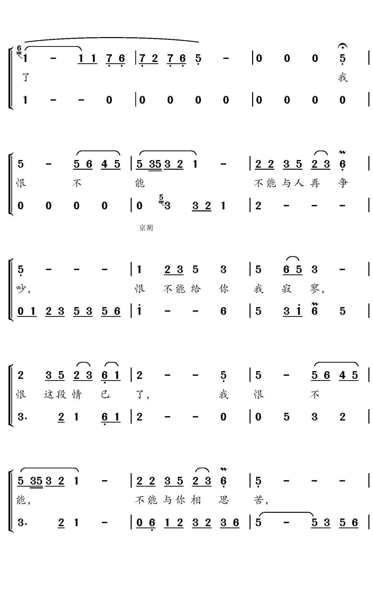 原谅歌简谱-小猛/祖瑜兄演唱-对影斋曲谱7
