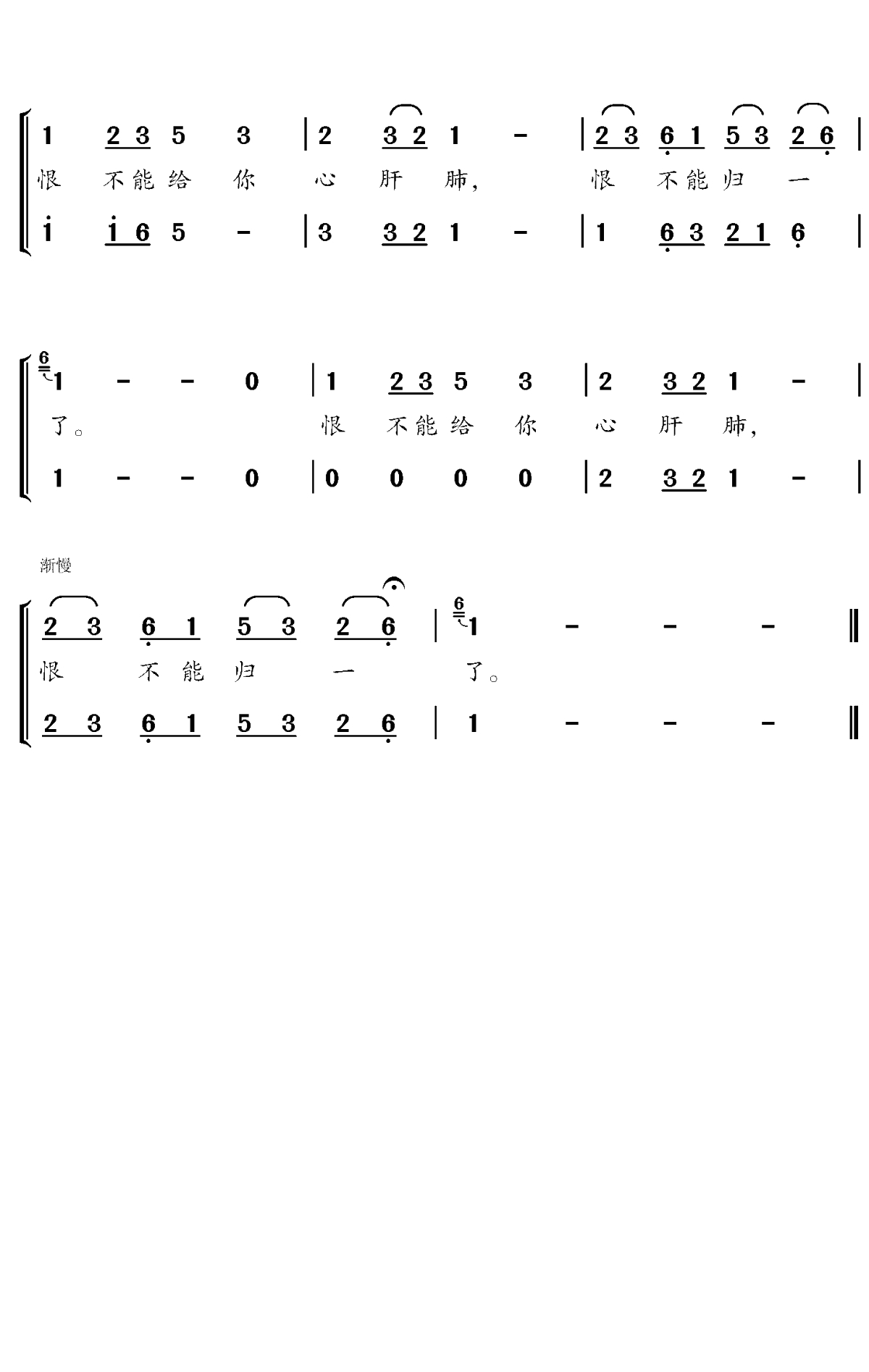 原谅歌简谱-小猛/祖瑜兄演唱-对影斋曲谱8