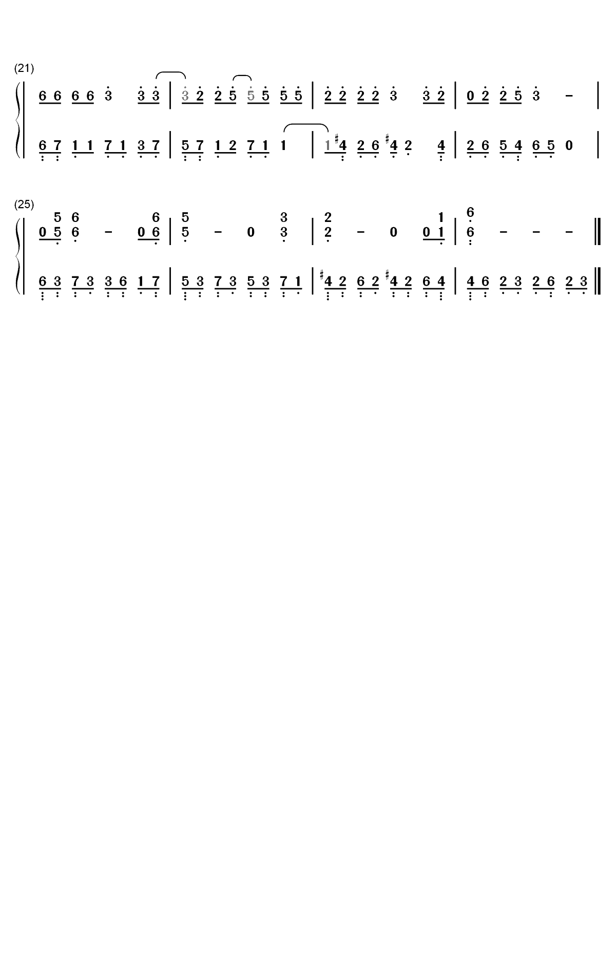 不醉不会-版双手简谱预览2