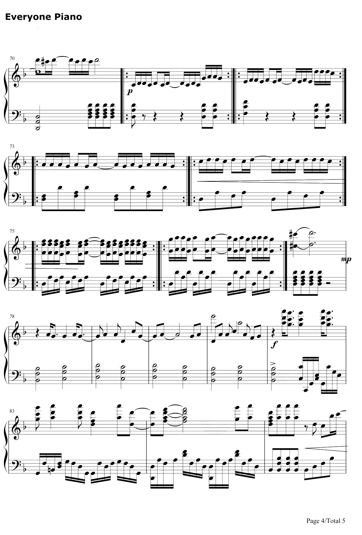 山海钢琴谱-华晨宇-被震撼到了太惊艳4