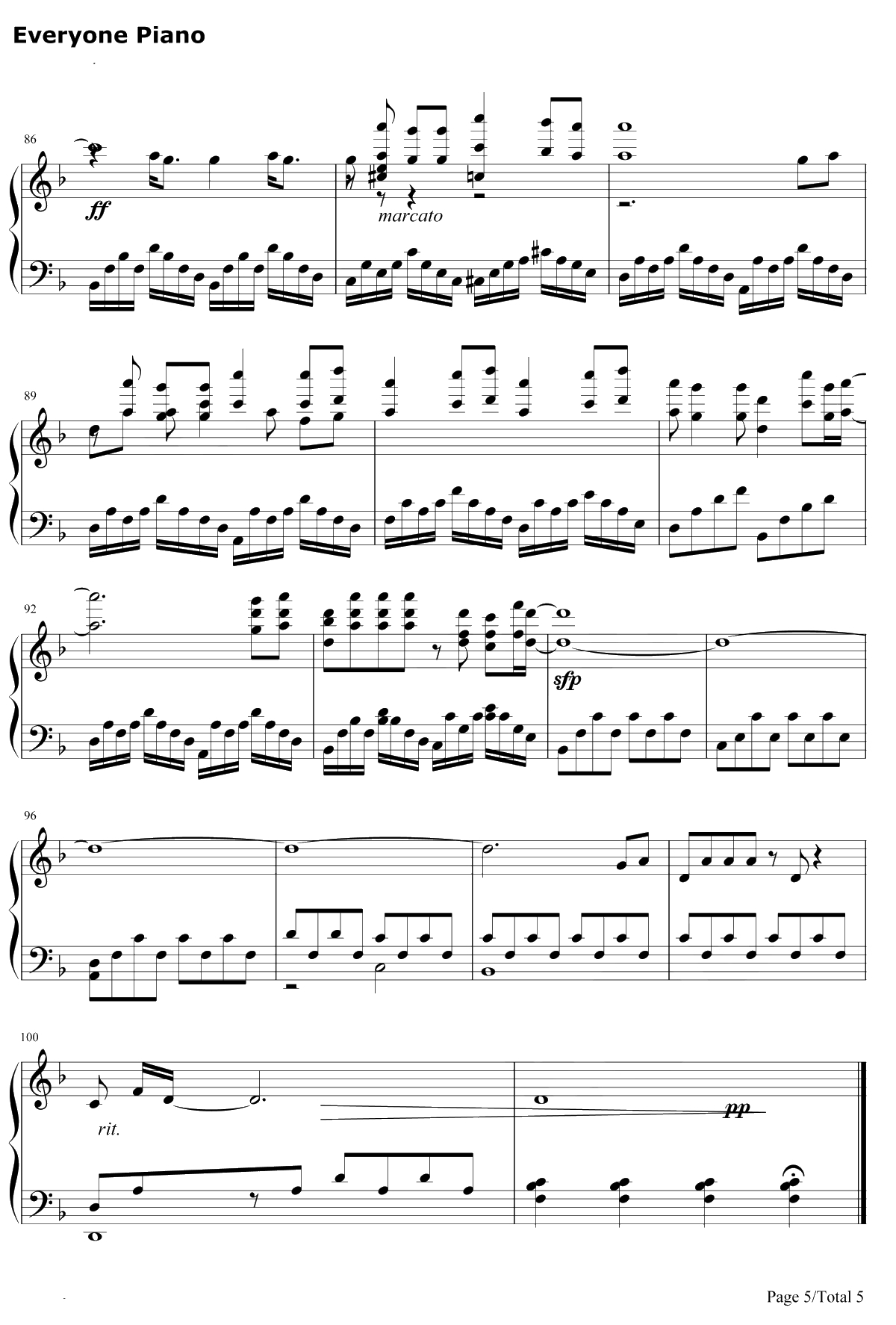 山海钢琴谱-华晨宇-被震撼到了太惊艳5