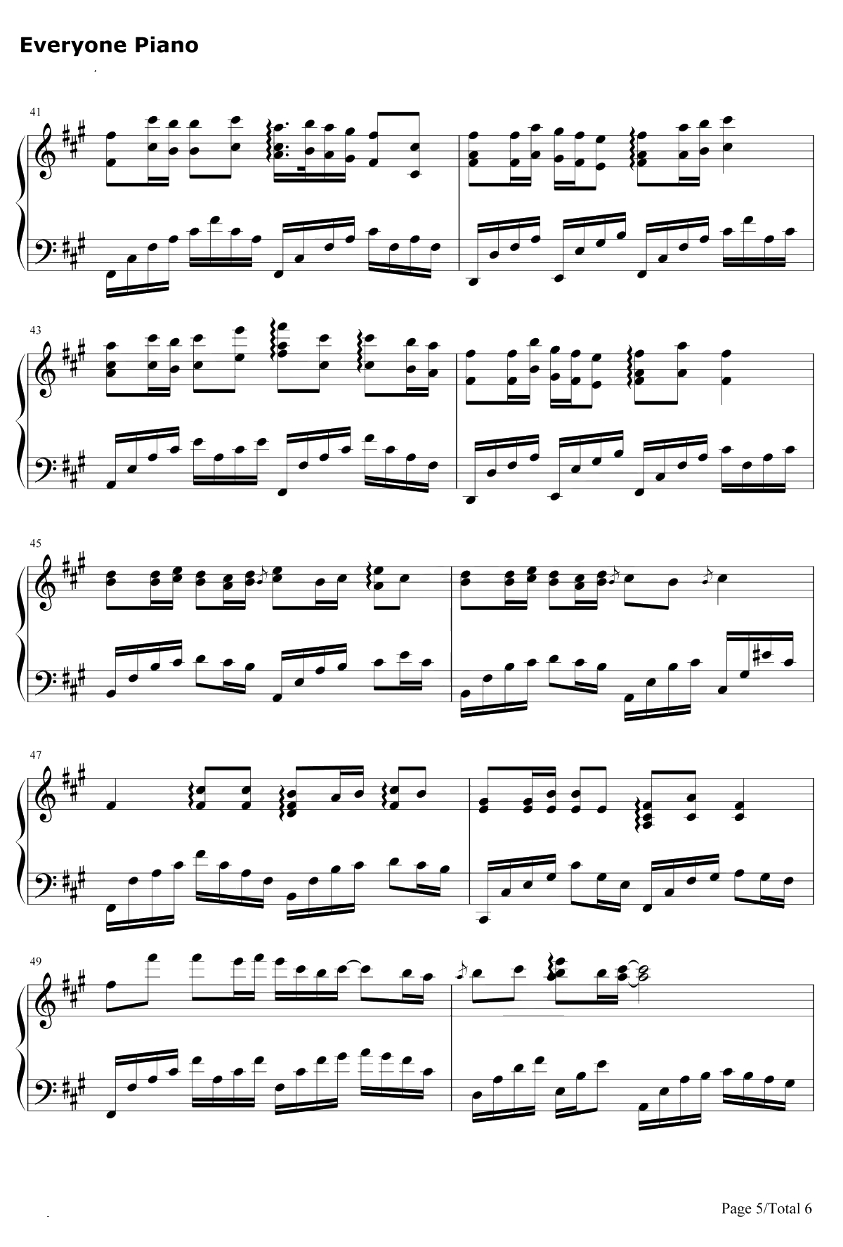 天涯钢琴谱-任贤齐-笑傲江湖片尾曲5