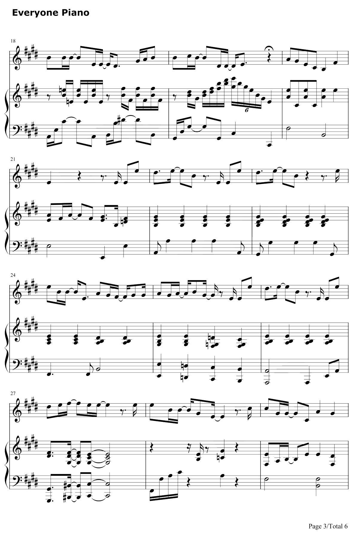 旧日时光钢琴谱-黑崎子-肆式青春中文版主题曲3