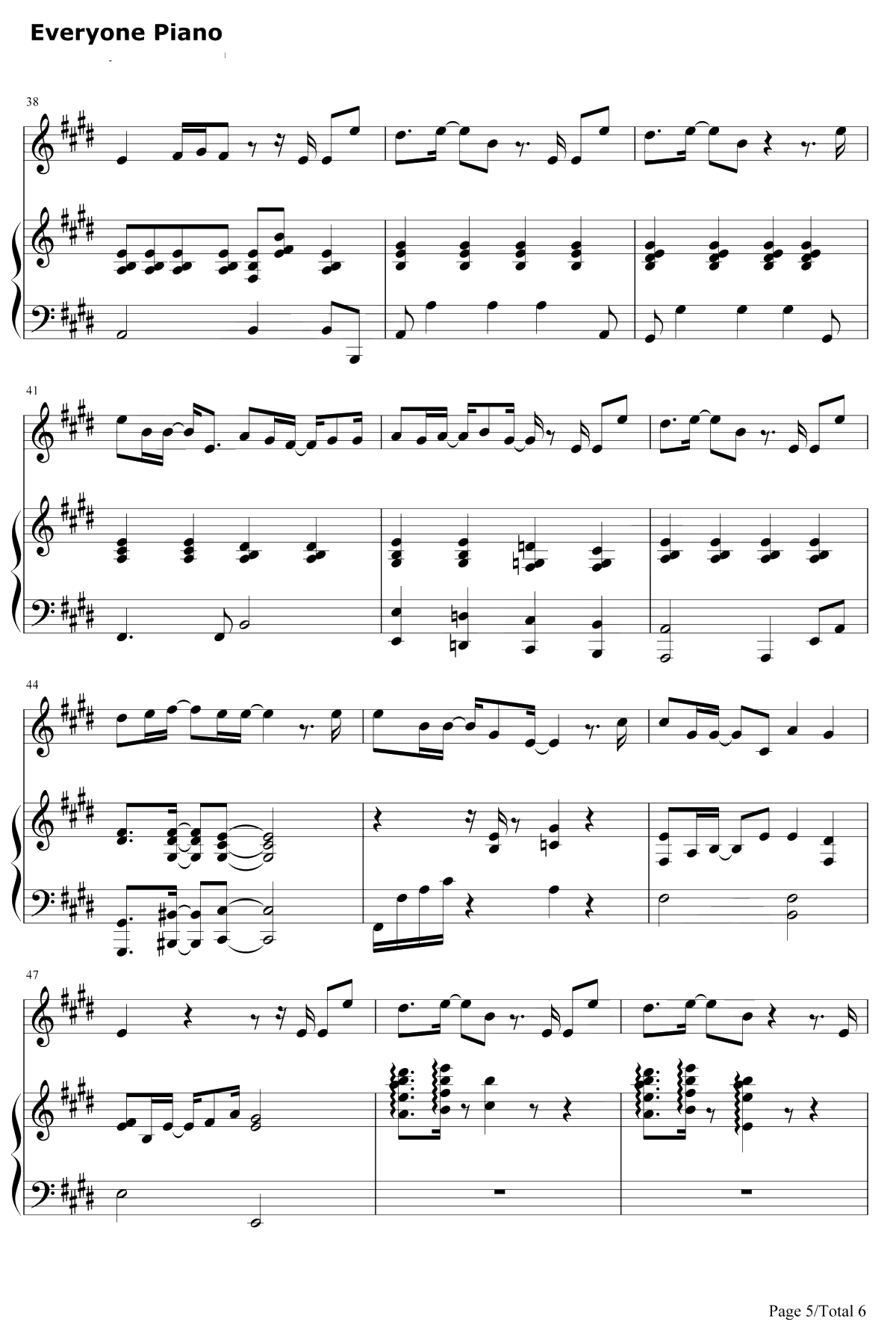 旧日时光钢琴谱-黑崎子-肆式青春中文版主题曲5