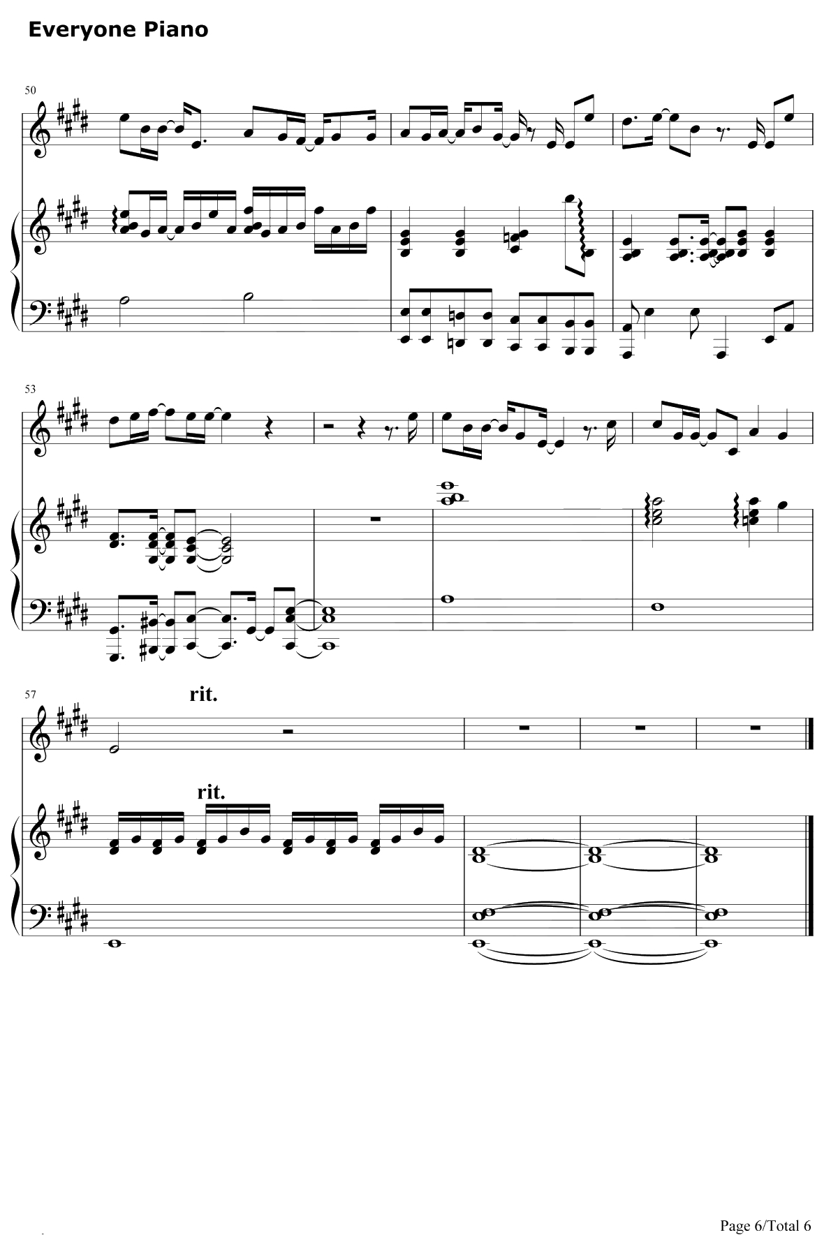 旧日时光钢琴谱-黑崎子-肆式青春中文版主题曲6