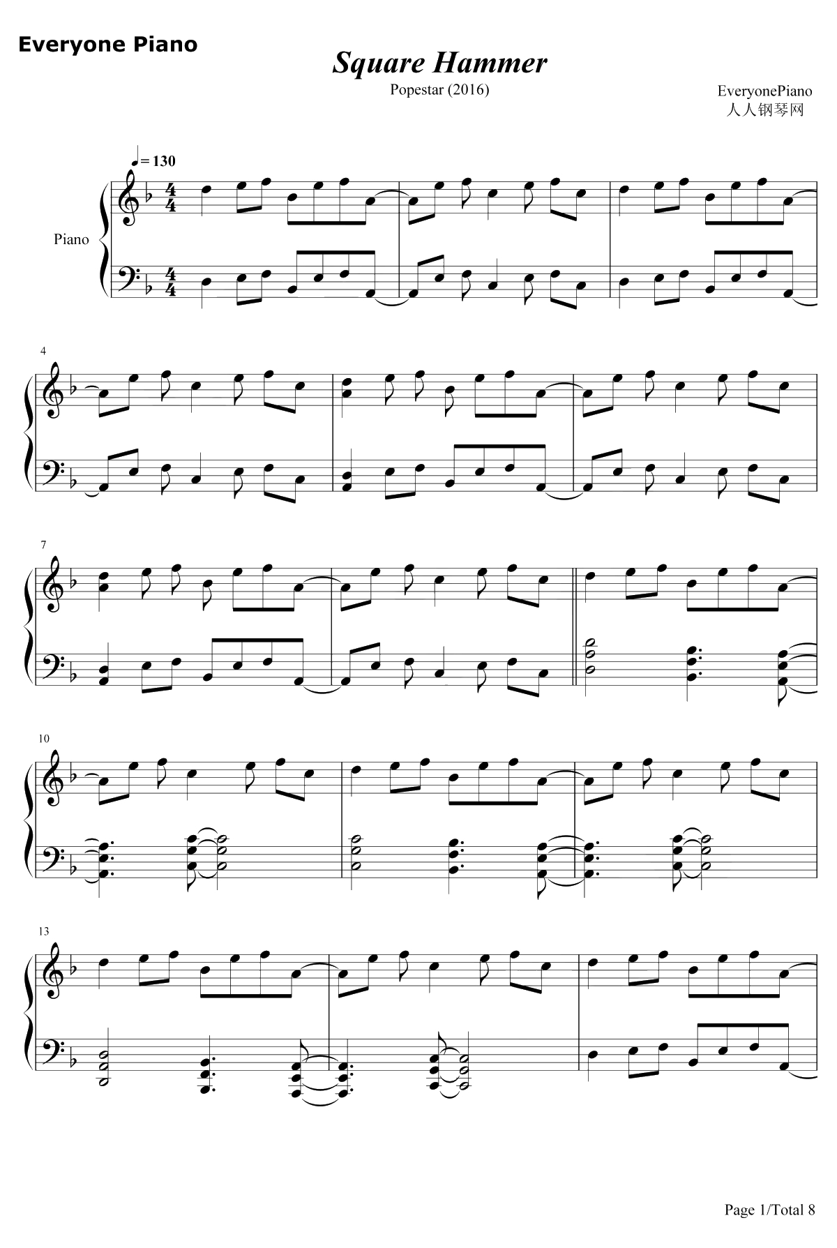 Square Hammer钢琴谱-Ghost1