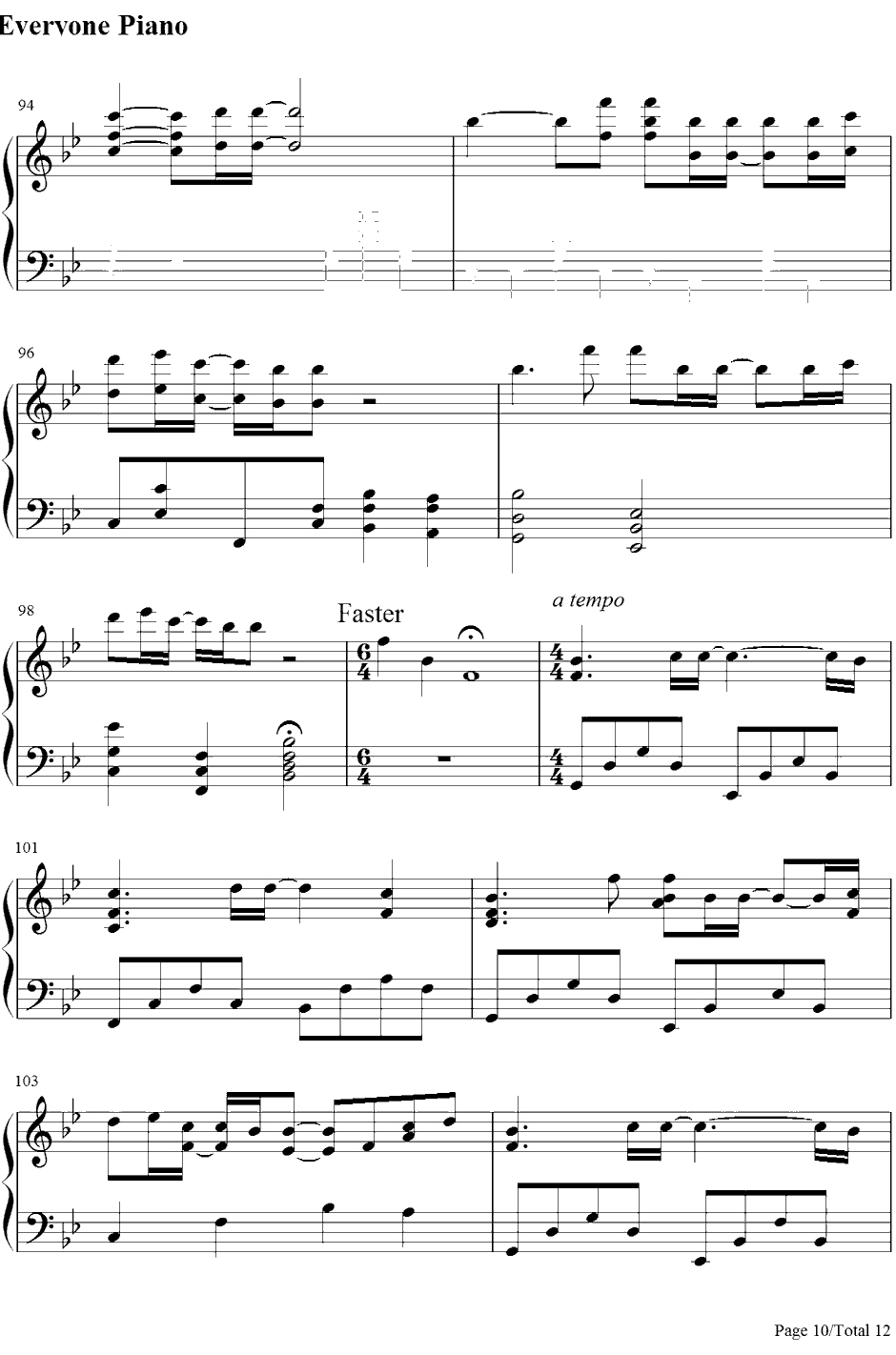 银色飞行船钢琴谱-supercell-被狙击的学园OP10