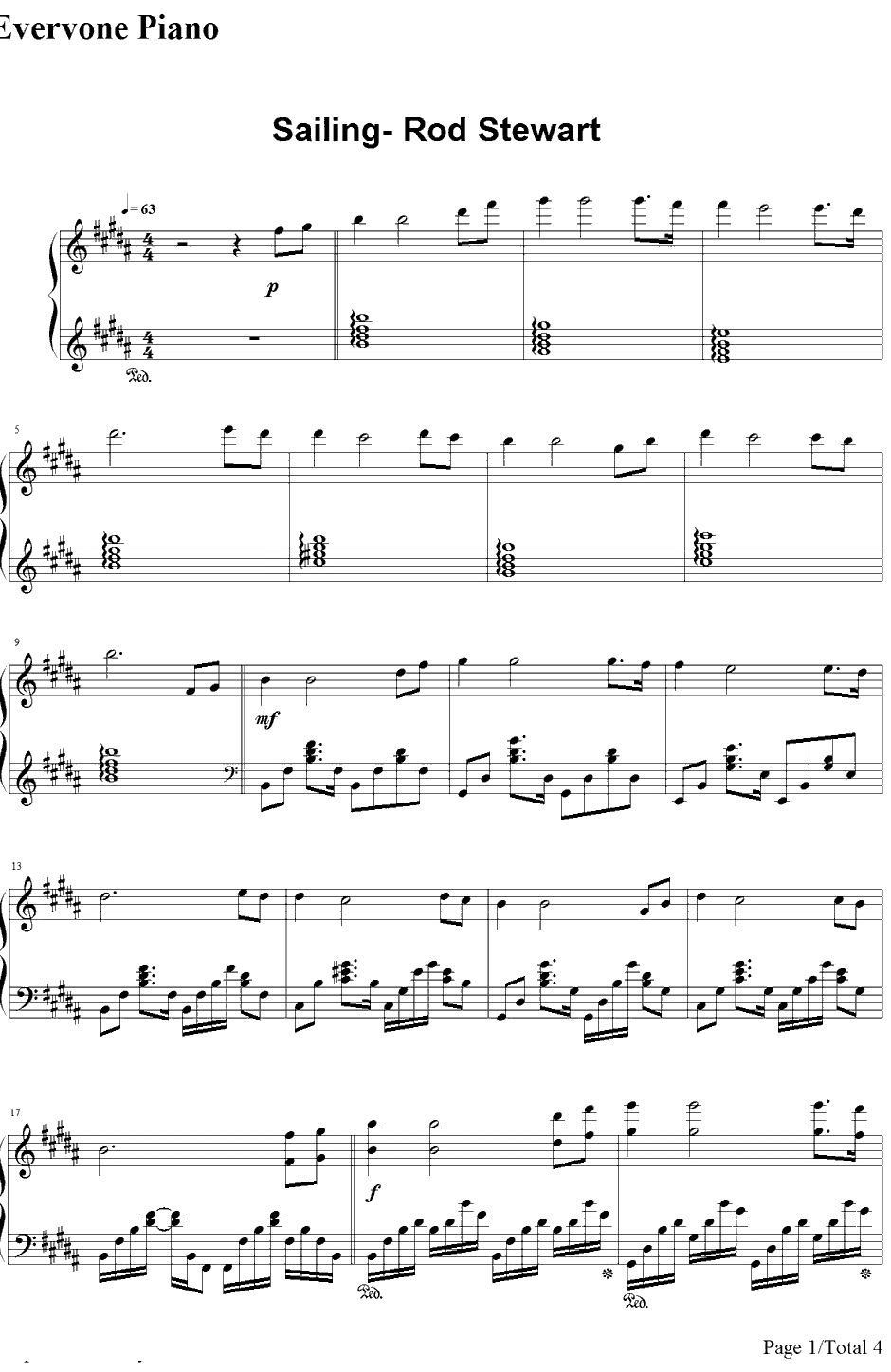 Sailing钢琴谱-RodStewart1