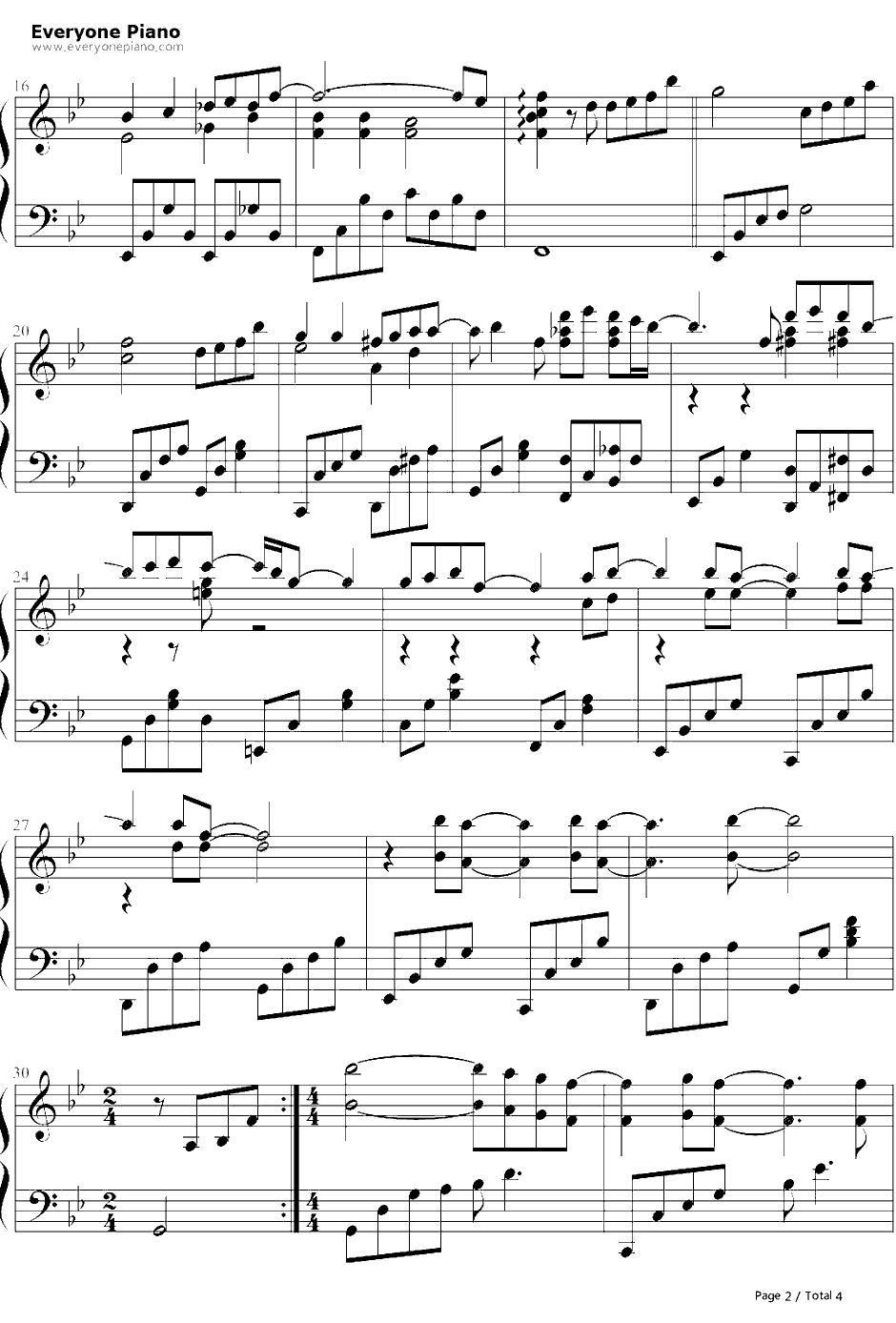 再见钢琴谱-孝琳(Sistar)-来自星星的你插曲2