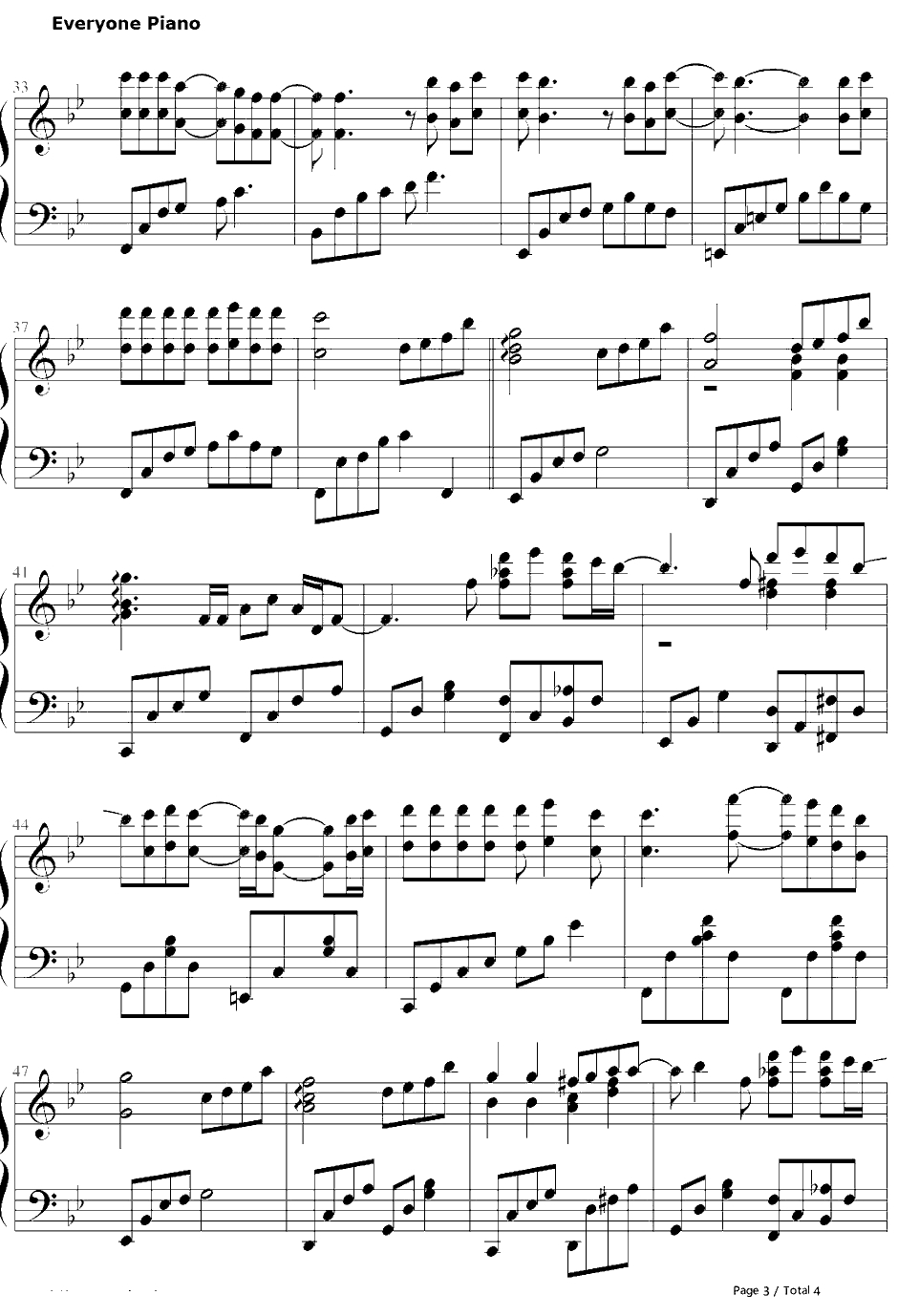 再见钢琴谱-孝琳(Sistar)-来自星星的你插曲3